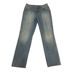 Jeanology Womens Rhinestone Seam Jeans 29x28 Flap Pockets Sz 10 - Missing Stones